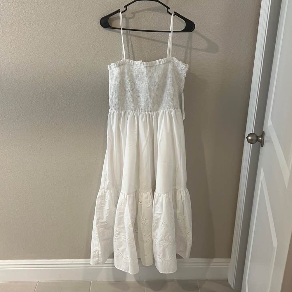 Aqua white dress